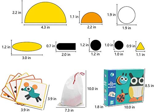Wood Blocks Learning Puzzle Game with Geomatical Pieces and Pattern Card To Make 3D pattern , Multicolour, 3+ years ,