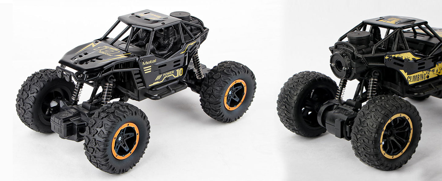Remote Control Car For Kids With Mist Smoke Effect 2 Wd Monster Truck Rock Crawler Climbing Rc Toy Vehicle Car For Boys And Girls-Black