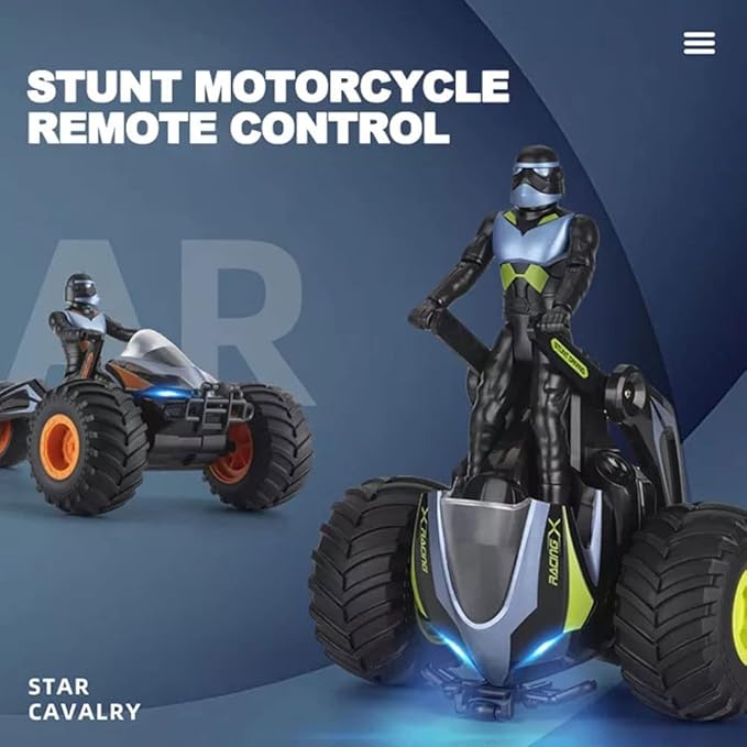 RC Stunt Car,StarWar Bike Remote Control Motorcycle Stunt Power Wheel Motorcycle Car - 2.4 GHz High Speed, One-Key Deformation With LED Lights & Music For Boys Girls 5-12 Years Kids