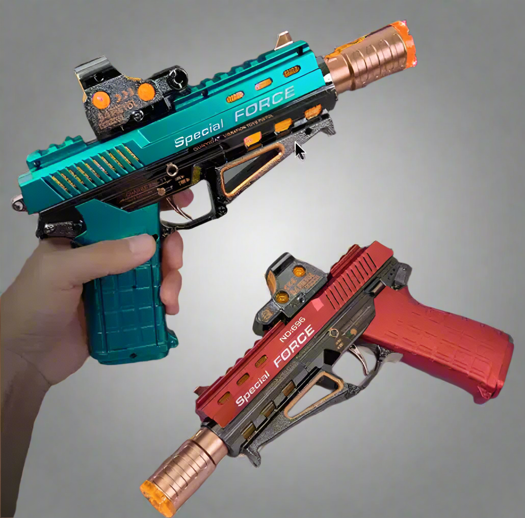 Musical Smoke Gun With Moving Top Loader and smoke Telescopic Barrel And Target Projection Effect - vibrating gun with lights and music gift for boys and girls