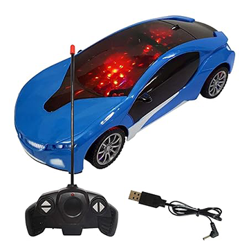 3D Lights 4 Functions Rechargeable Remote Control Racing Car Toy for Kids