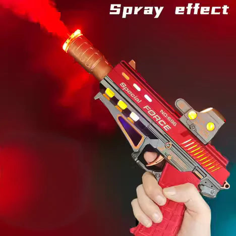 Musical Smoke Gun With Moving Top Loader and smoke Telescopic Barrel And Target Projection Effect - vibrating gun with lights and music gift for boys and girls