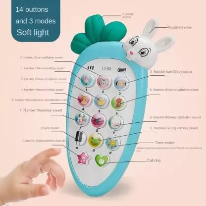 Carrot Musical Mobile Cordless Smart Phone Toy for Kids with Smart Light Pack of 1 Phone【Colors as Per Stock】【1 Yr & Up】