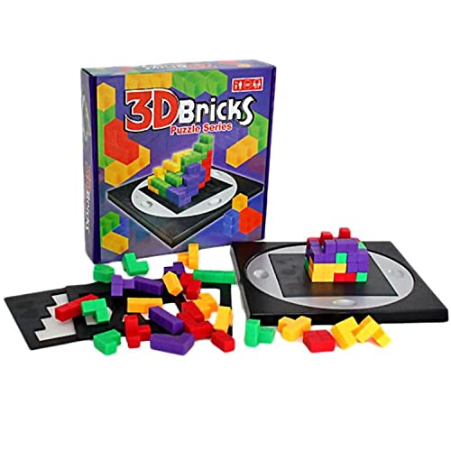 3D brick blocks puzzle game blokus board puzzle game for ages 3D Bricks Puzzle Series, Kids Adult Table Chess 3D Square Grid Parent-Child Toys, Friend Family Party Games