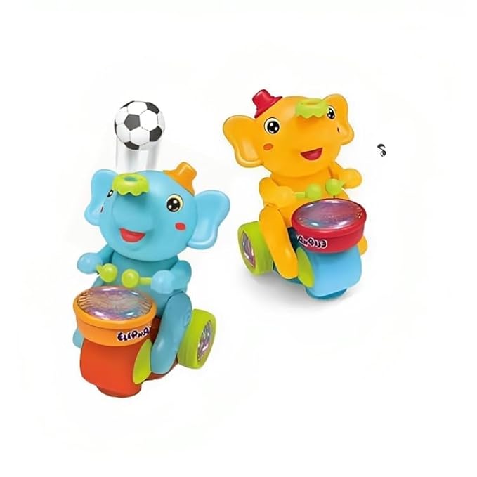 Elephant Musician Toy,with Levitation Ball on Nose Along with Dazzling Light Drum Sound Music and Elephant Sound for Baby Toys