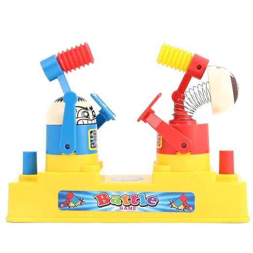 Battle Table Board Game, Child Interaction Desktop Game, Hammer Robot Stress Relief Toy, Defend Family Battle Boxing Warrior Toy for Kids, Multi Color