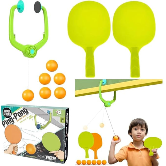 Hanging Table Tennis Ball Set Ping Pong Indoor Games for Kids | Interactive Fun with 2 Rackets and extra  Balls