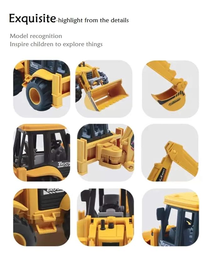 Plastic Construction Realistic Engineer Vehicle Pushdozer Excavator Bulldozer Construction Toys Truck Machine for Kids