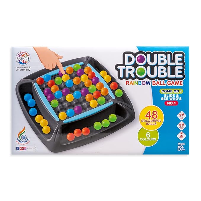 Double Trouble Colourful Rainbow Ball Matching Board Game for 2 to 4 Players Family Game