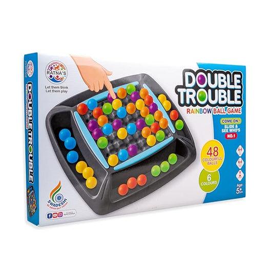 Double Trouble Colourful Rainbow Ball Matching Board Game for 2 to 4 Players Family Game