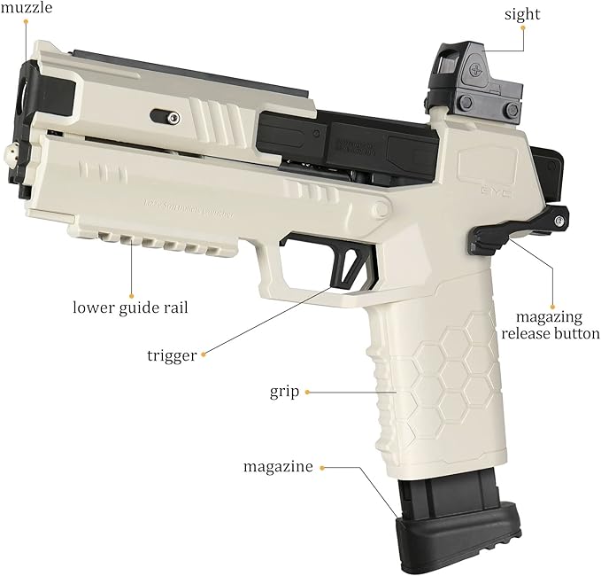 Soft Bullet Pistol Toy Gun with Magazine and Foam Darts, Foam Dart Blaster Toy Shooting Games Toy for 8+ Boys Children's Day Brithday Gift