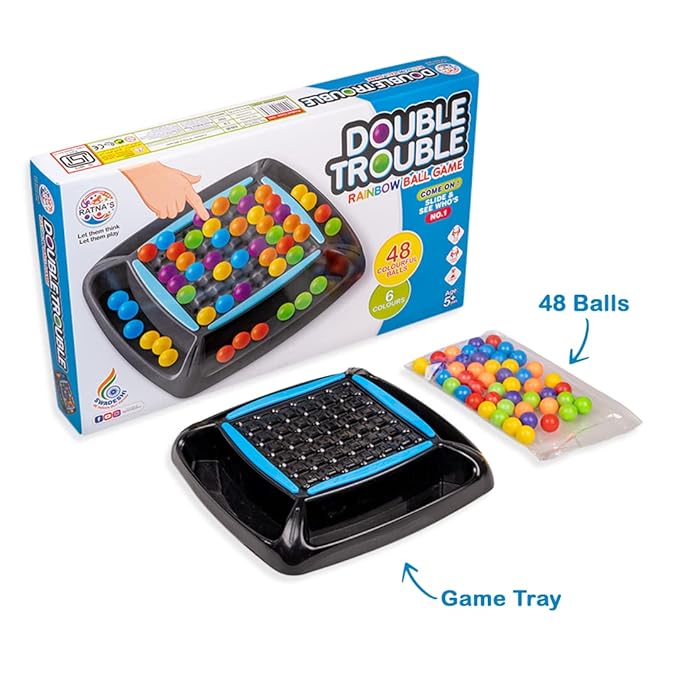 Double Trouble Colourful Rainbow Ball Matching Board Game for 2 to 4 Players Family Game