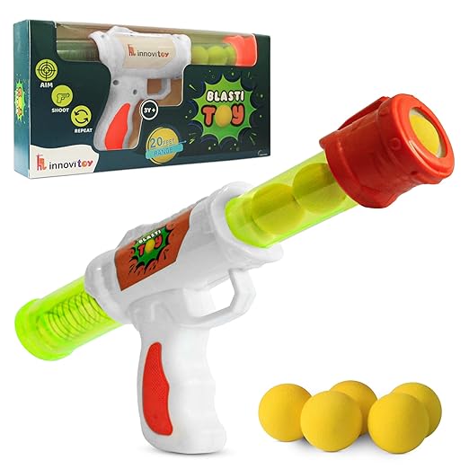 Blastitoy Gun Toys For Kids 5 Years | Fun Target Shooting Blaster Gun with 5 Soft Foam Bullets | Blaze Storm Hot Fire Toy Gun for Boys, Girls, Teen, Adults | Birthday Gift - Made In India