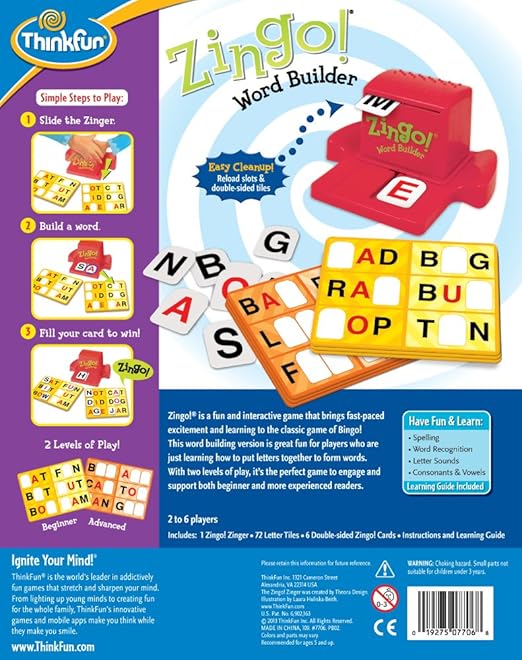 ThinkFun Zingo Word Builder Early Reading Game - Award Winning Game for Pre-Readers and Early Readers