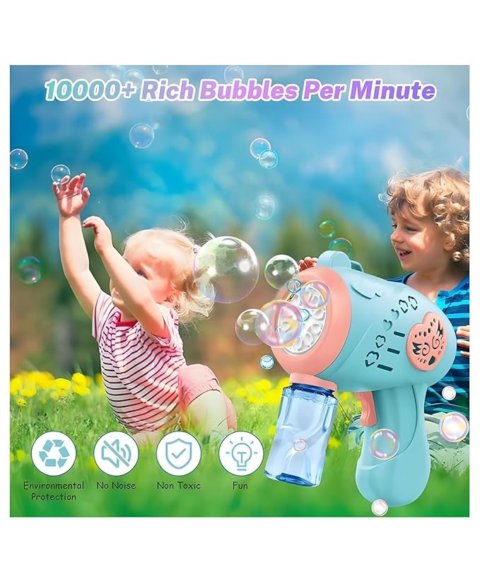 Bubble Gun Maker Toys for Kids Girls Boys | Bubble Machine Automatic Space Theme | 1 Bubble Solution | Best Birthday Gift