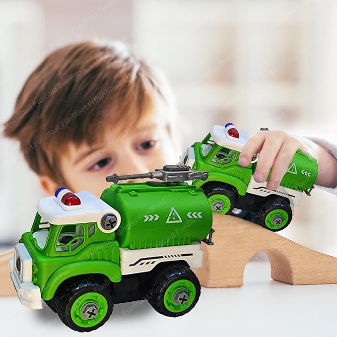 DIY Toys Truck DIY Truck Friction-Powered Truck Safe and Durable Assemble and disassemble Improve Imaginative Skills of Kids with Screw Driver(Multicolor) (Power Crane)