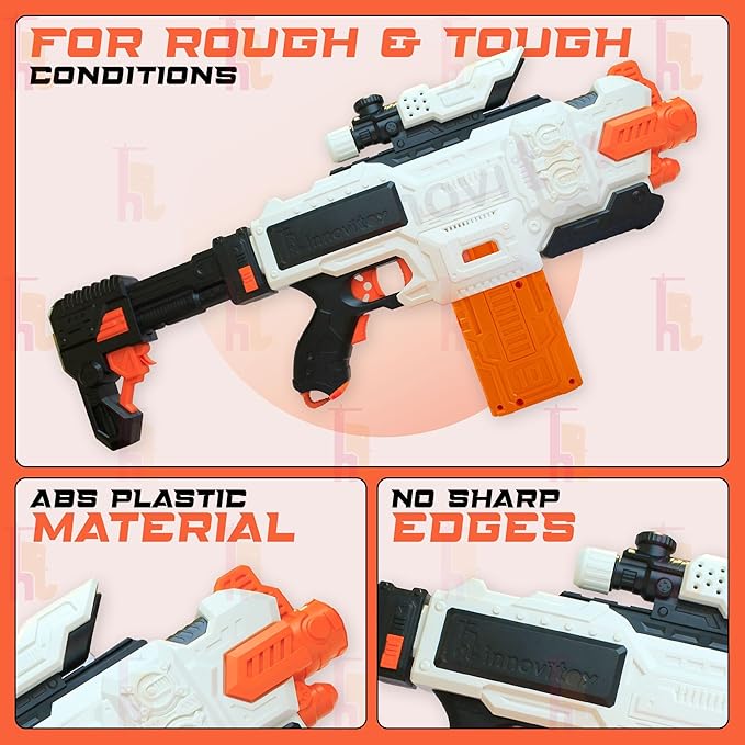 Alpha Striker Electric Motorized Toy Gun with Targeting Scope, 20 Soft Dart Bullets, Toys for Kids Teens and Adults, Gift Toy for Boys, Birthday Gift Toy for Kids Ages 8+ Made in India