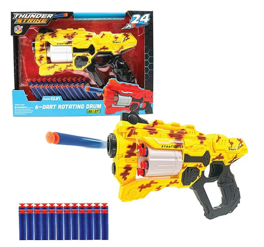 K. V. Toys Thunder Strike Super Toy Gun for Kids with 24 Safe Soft Foam Bullets | Toys for Kids, Teens & Adults, Outdoor Toys for Boys and Girls Ages 8+ (Any Color)