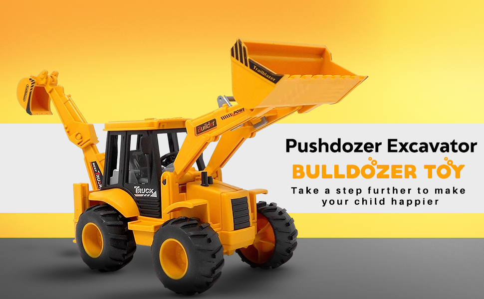 Plastic Construction Realistic Engineer Vehicle Pushdozer Excavator Bulldozer Construction Toys Truck Machine for Kids