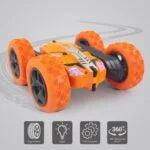 Super 360° Car Double Sided Rotating RC Stunt Car, Remote Control Car Toy with in-Built Rechargeable Battery & Light for Kids