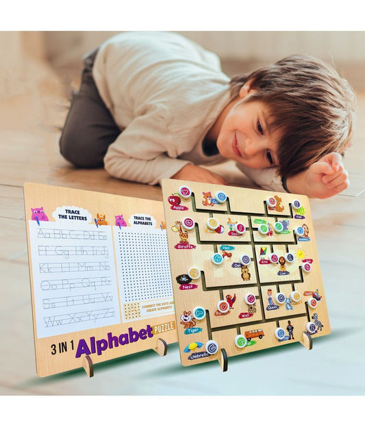 3-in-1 Alphabet Puzzle Board Game Unleash Learning and Creativity!