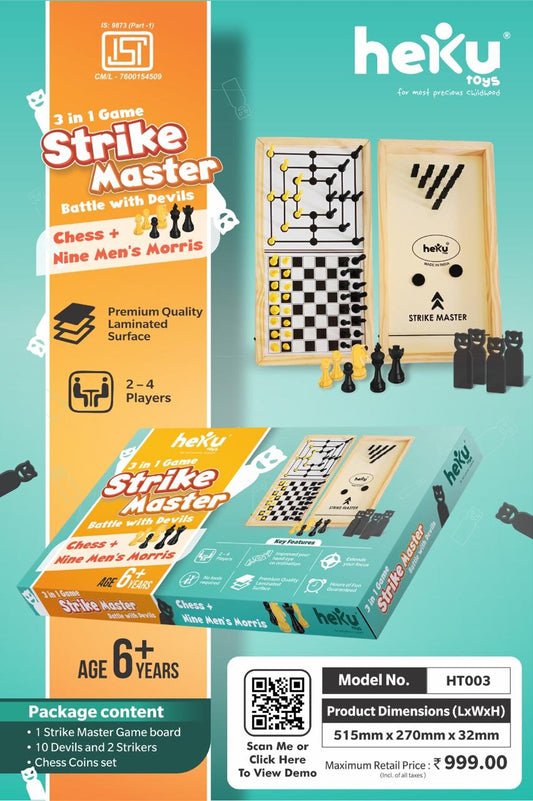 "Play, Learn, and Dream! The 3-in-1 Strike Master Game Board: Where Adventure Meets Imagination!"