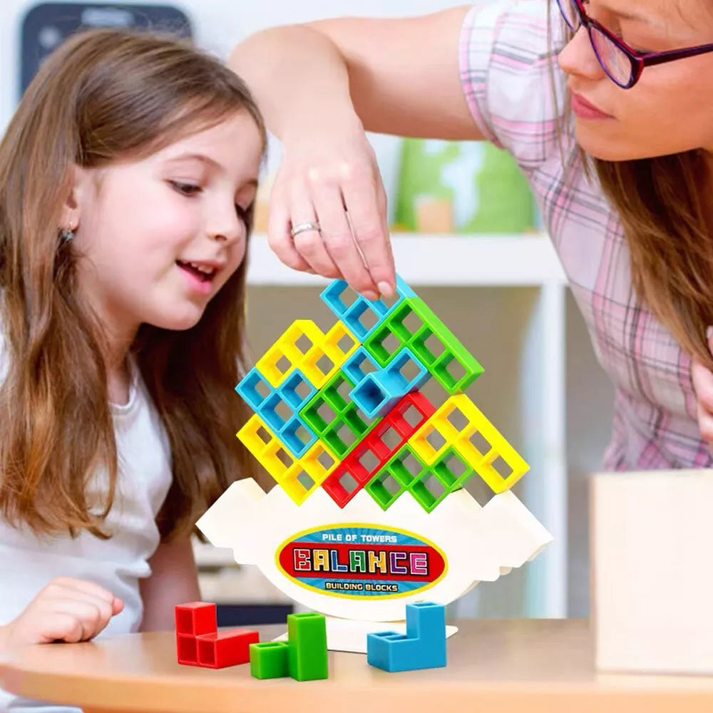 Tetra Tower Game, Balance Stacking Building Blocks Board Game for Kids, Adults, Building Games, Tetra Tower Balancing Game, Stack Attack Board Games for Family