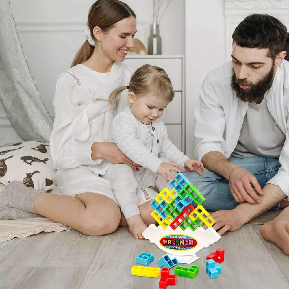 Tetra Tower Game, Balance Stacking Building Blocks Board Game for Kids, Adults, Building Games, Tetra Tower Balancing Game, Stack Attack Board Games for Family