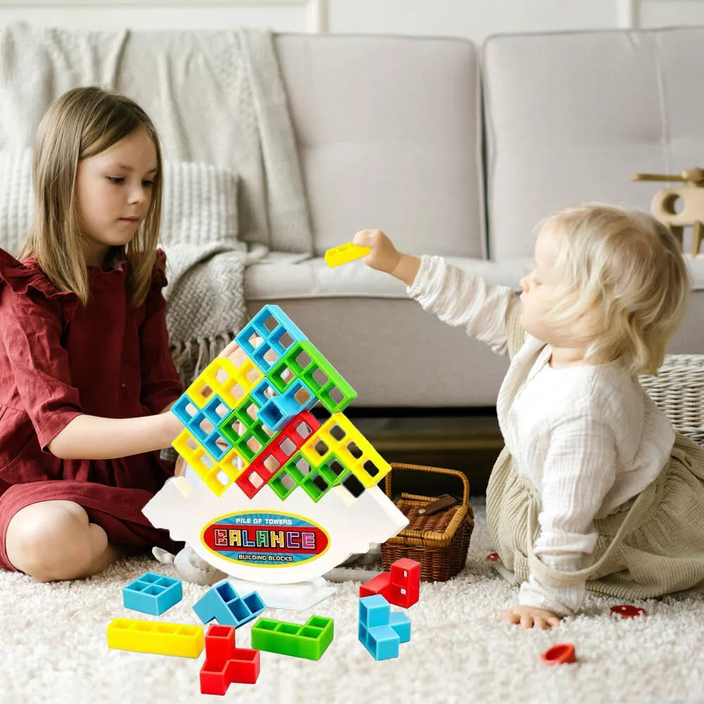 Tetra Tower Game, Balance Stacking Building Blocks Board Game for Kids, Adults, Building Games, Tetra Tower Balancing Game, Stack Attack Board Games for Family