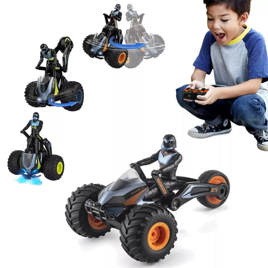 RC Stunt Car,StarWar Bike  Remote Control Motorcycle Stunt Power Wheel Motorcycle Car - 2.4 GHz High Speed, One-Key Deformation With LED Lights & Music For Boys Girls 5-12 Years Kids