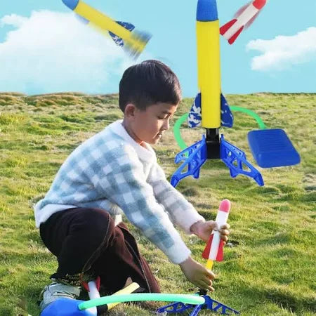 Flying Rocket Launcher Toy For Kid Children'S Rockets Air Pressure Garden Games Outdoors Children Stepping-on Rockets Pop-up Rocket Toy,